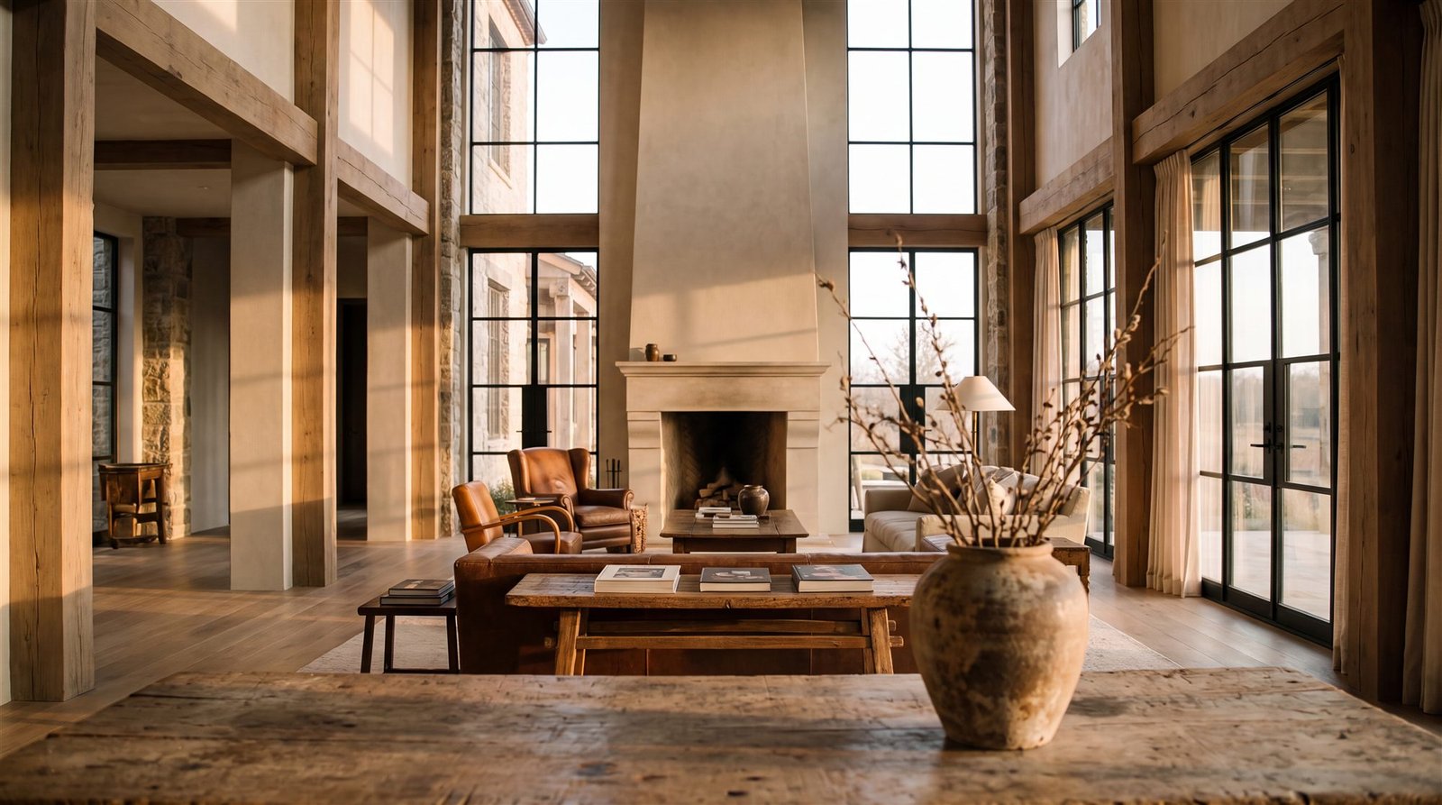 Refined great room inside a custom-built luxury home